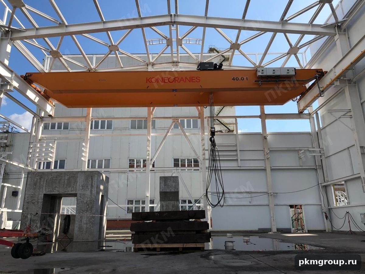 Мостовой кран Konecranes грузоподъёмностью 40 тонн в цехе